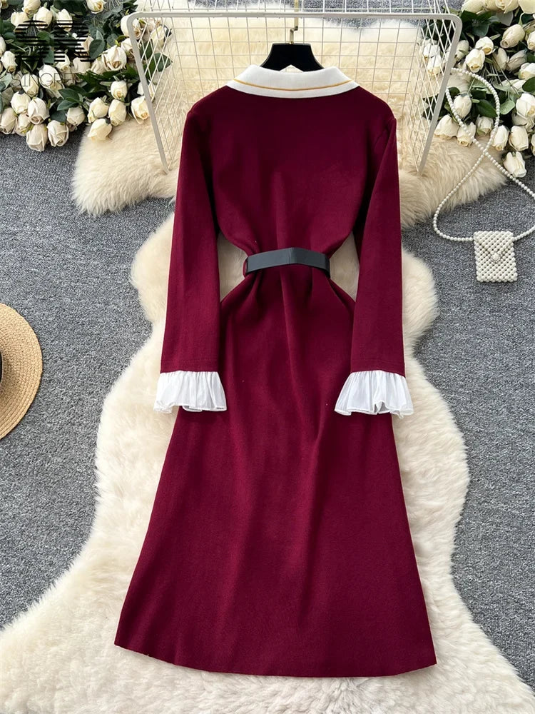 Vintage Autumn Knit Dress
