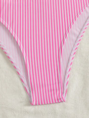 Sexy Pink Striped Micro Bikini