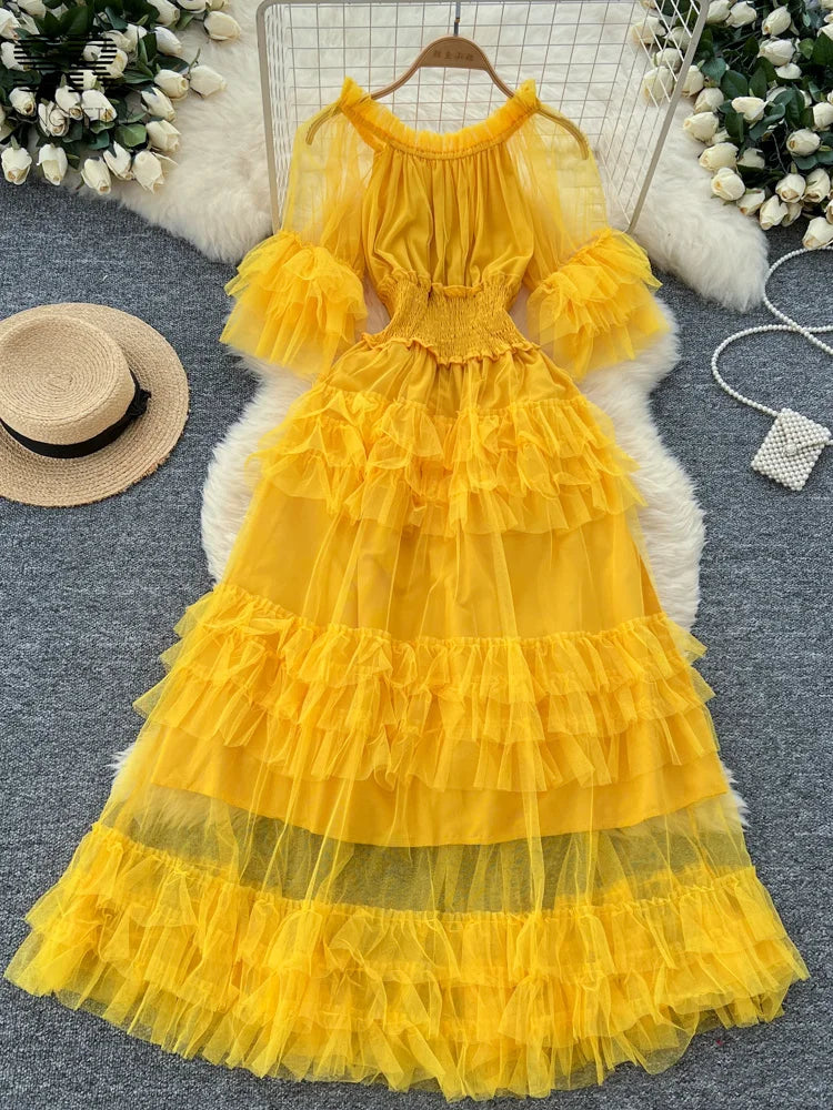 Elegant Mesh Cake Dress