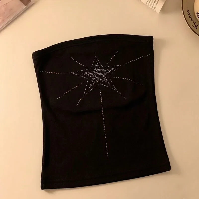 Retro Rhinestone Tube Top