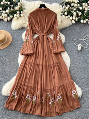 Embroidered Large Swing Dress