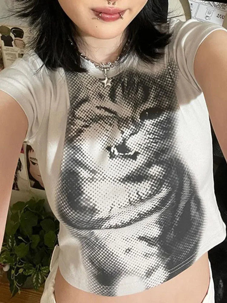 Harajuku Animal Print Crop Top