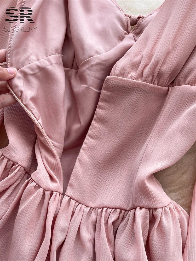 Sweet Puff Sleeve Dress