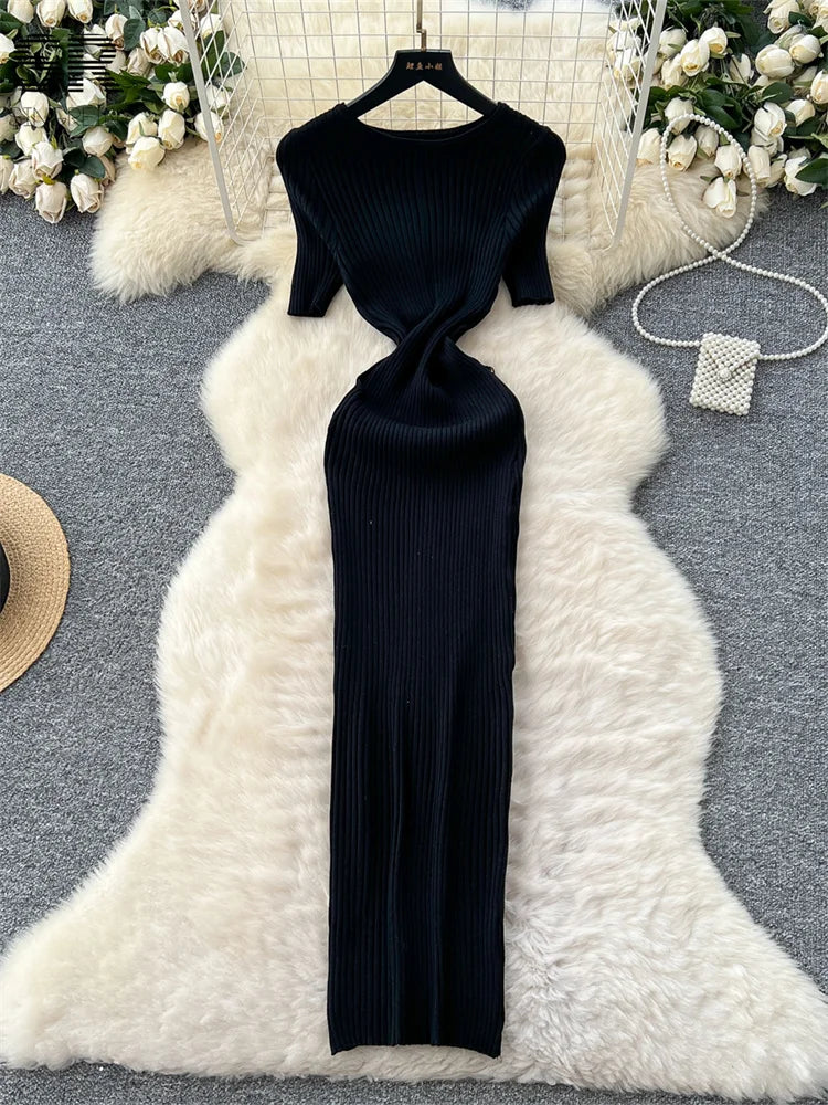 Sexy Hollow Out Knitted Dress