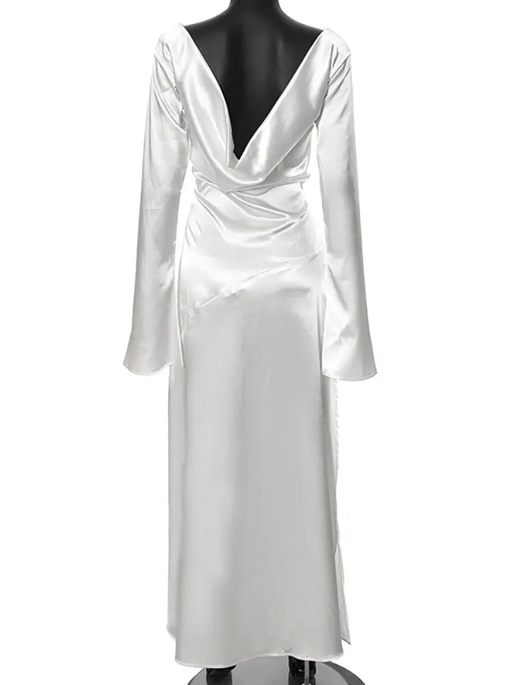 Satin Elegant Autumn Evening Dress