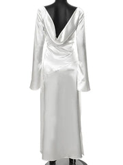 Satin Elegant Autumn Evening Dress
