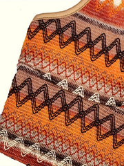 Boho Geometric Print Halter Crop Top