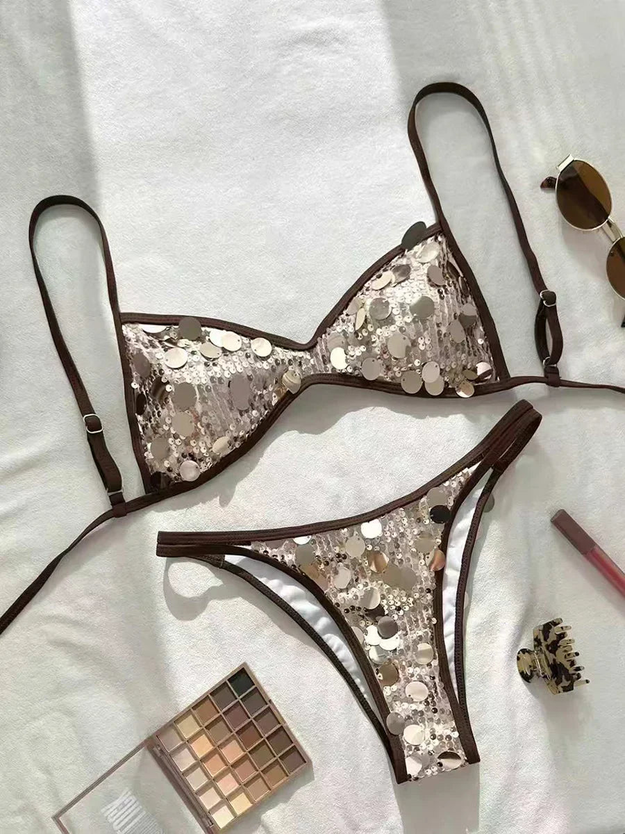 XS - L Glitter Sparkling Squins Bikini