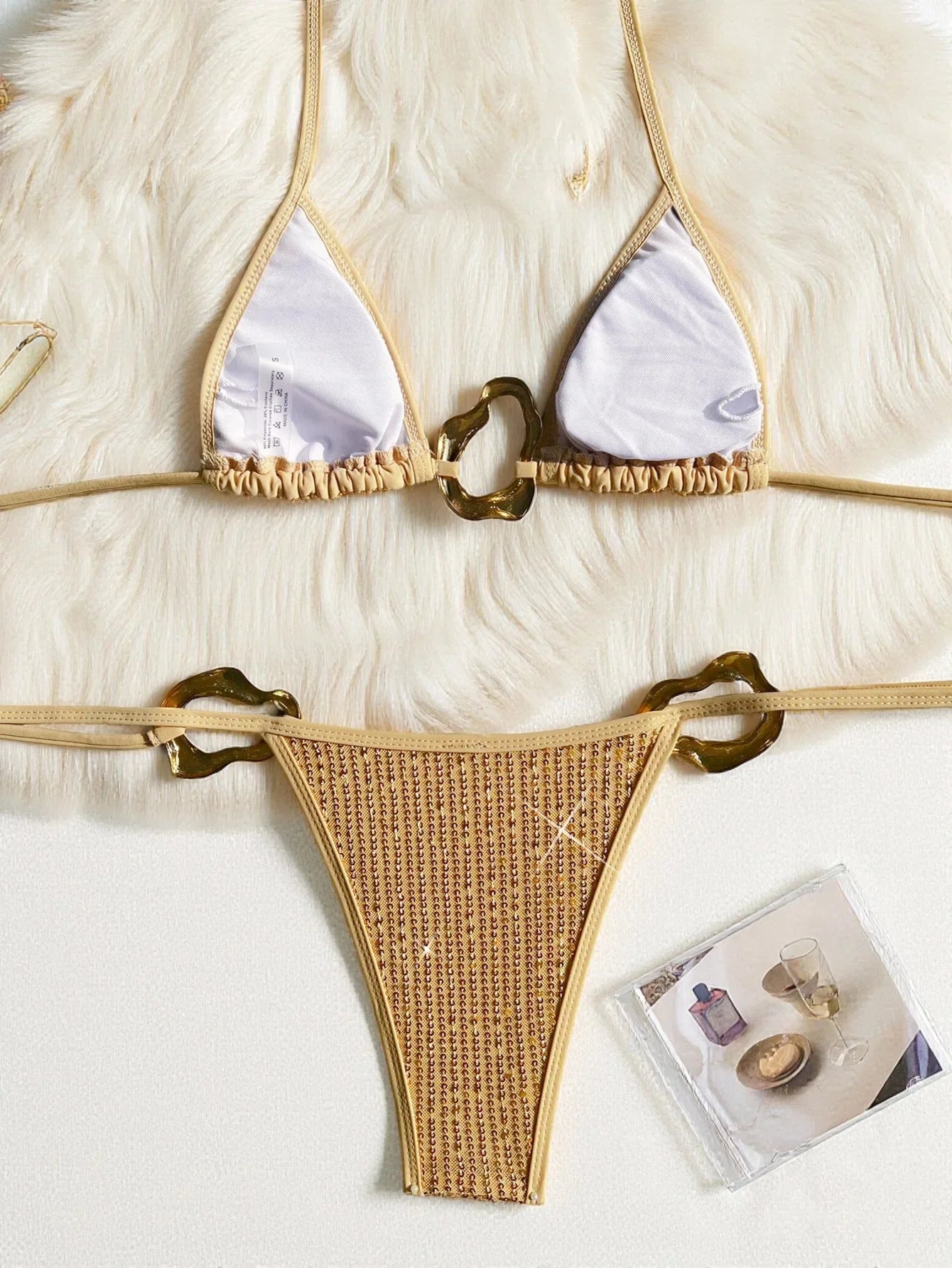 Sexy Glitter Sequin Gold Bikini