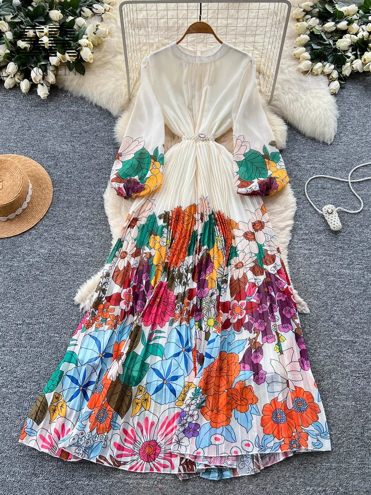 Bohemian Floral Print Dress