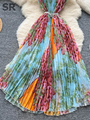 Vintage Print Loose Dress