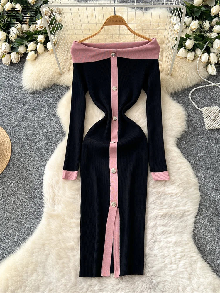 Off Shoulder Knitted Dress