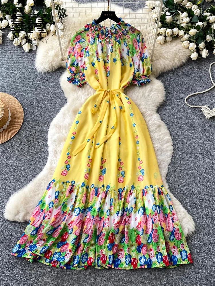 Chiffon Floral Vacation Dress