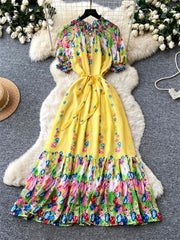 Chiffon Floral Vacation Dress