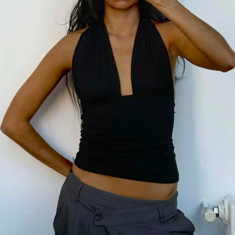 Multi-Way Ruched Halter Top