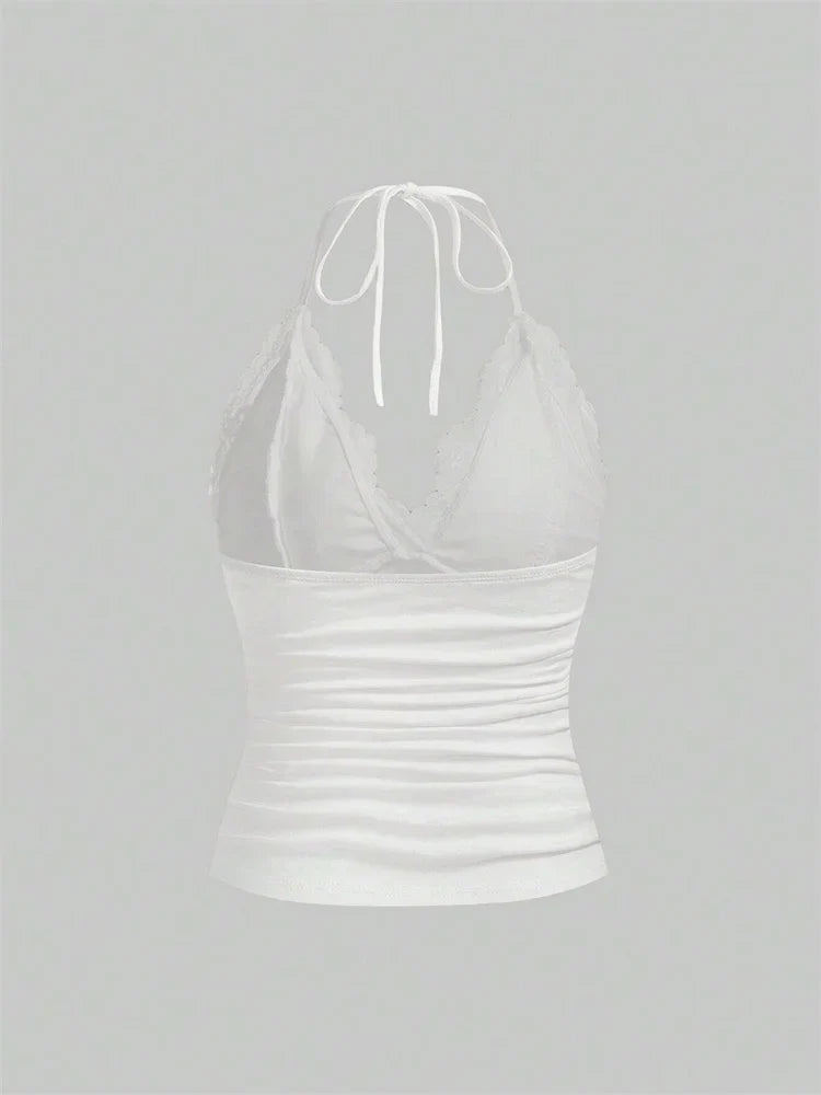 Lace V-neck Halter Top