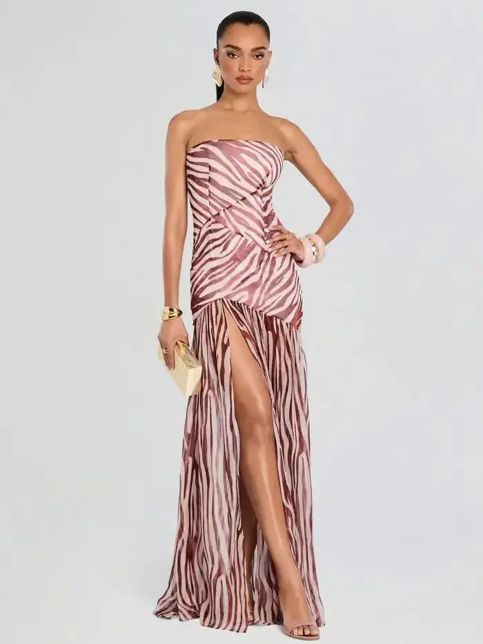 Retro Printed Long Dress