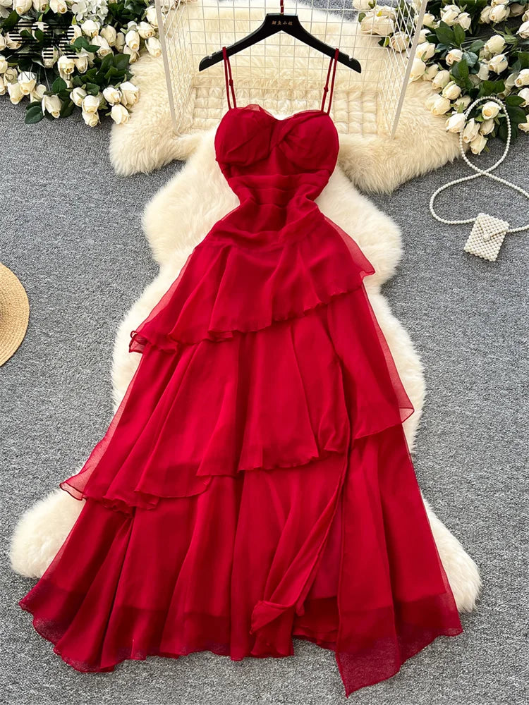 Ruched Ruffles Dress