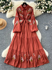 Embroidered Large Swing Dress