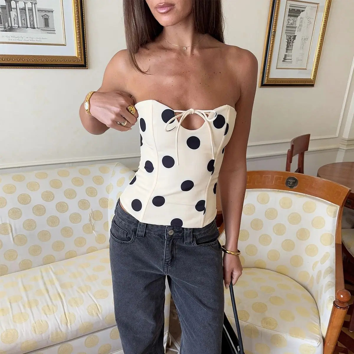 Sexy Polka Dot Print Tube Top