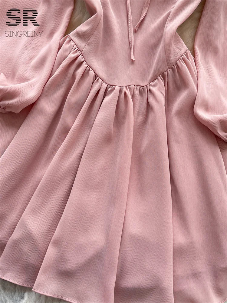 Sweet Puff Sleeve Dress