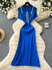 Knitting A-line Workwear Dress
