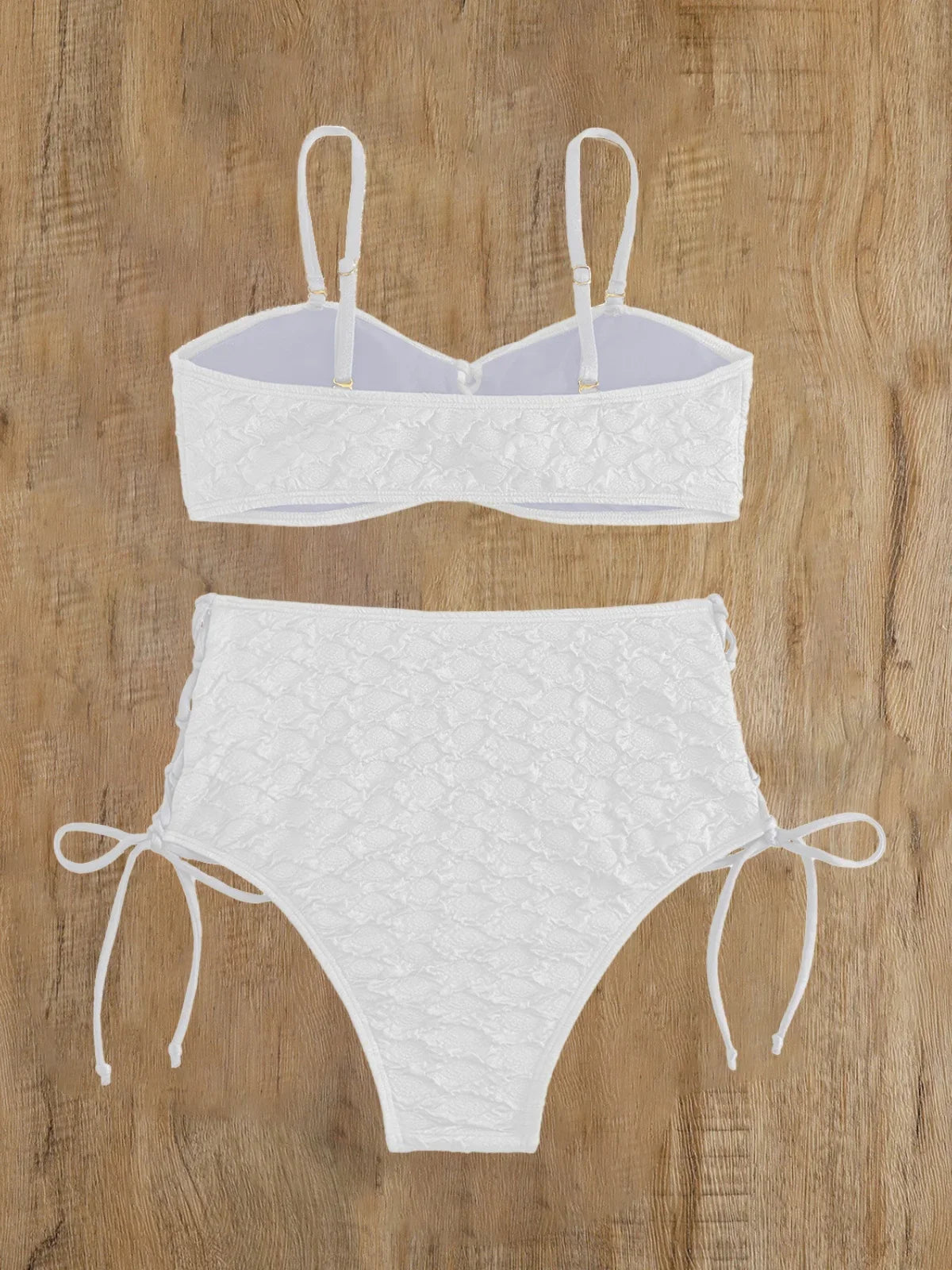 Sexy Drawstring Side High Waist Bikini Set