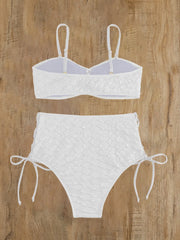 Sexy Drawstring Side High Waist Bikini Set