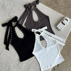 Halter Tie Back Crop Top