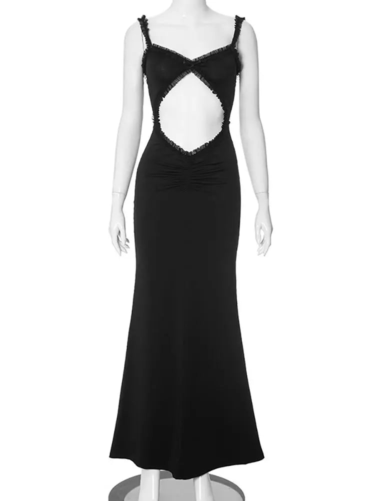 Hollow Out Backless Long Dress
