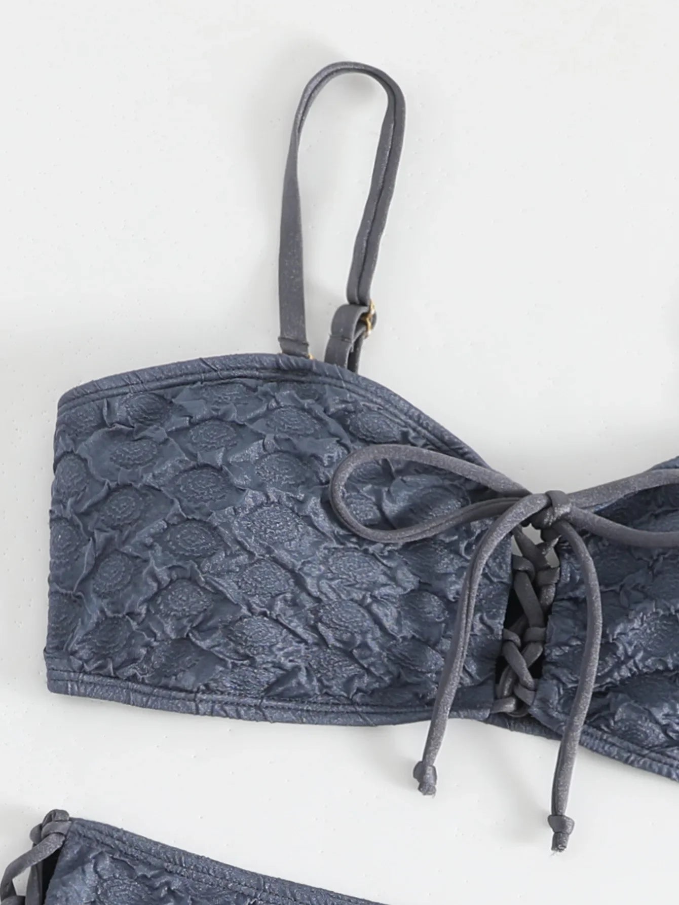 Sexy Drawstring Side High Waist Bikini Set