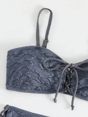 Sexy Drawstring Side High Waist Bikini Set
