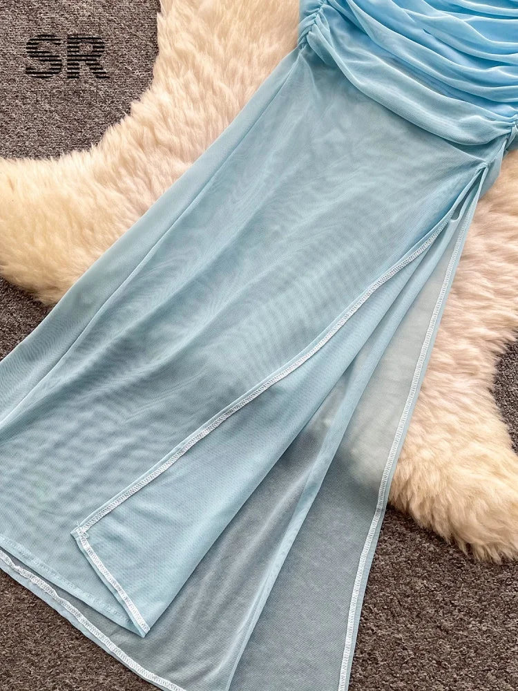 Spaghetti Strap Holiday Beach Long Dress
