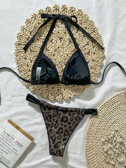 Sexy Brozing Black Leopard Print Bikini