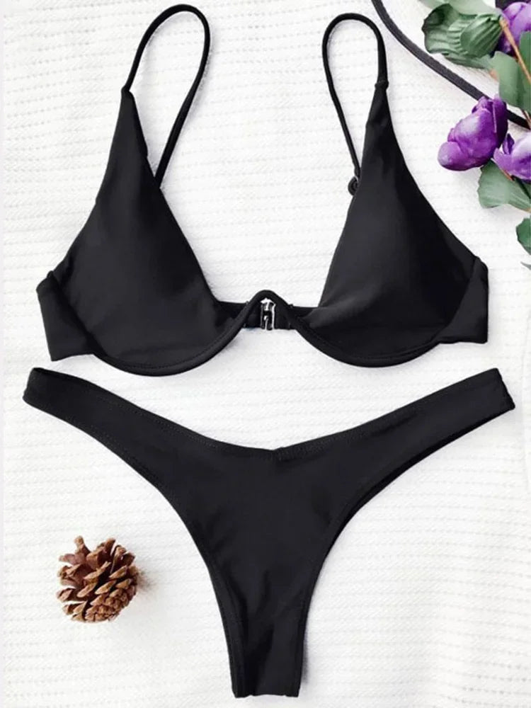 High Cut V-bar Underwired Bikini