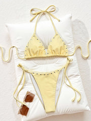 Sexy Yellow Triangle Bikini Set