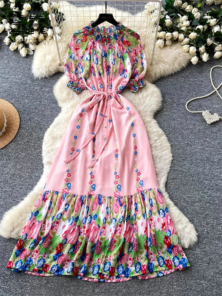 Chiffon Floral Vacation Dress
