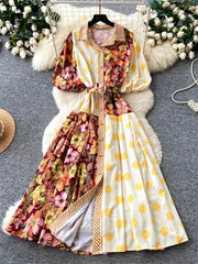 Print Splice Vintage Dress