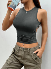 Fashionable Women's Casual and Comfortable Backless Round Neck Vest