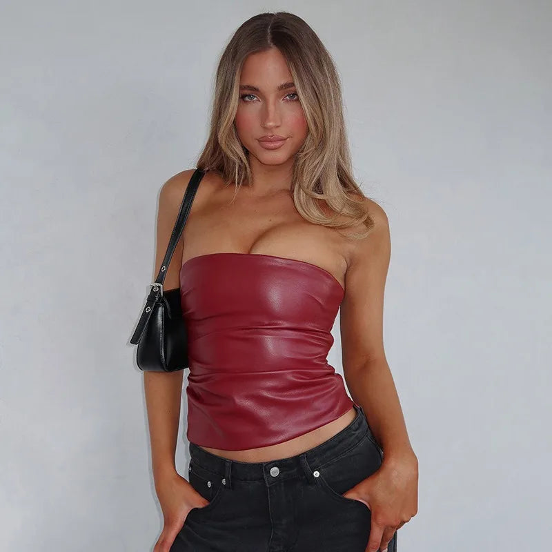 Solid Sexy Sleeveless Elegant Female Bodycon Crop Top