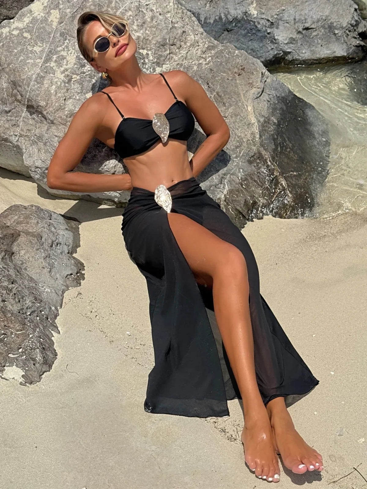 Vintage Black White Holiday Swimsuit