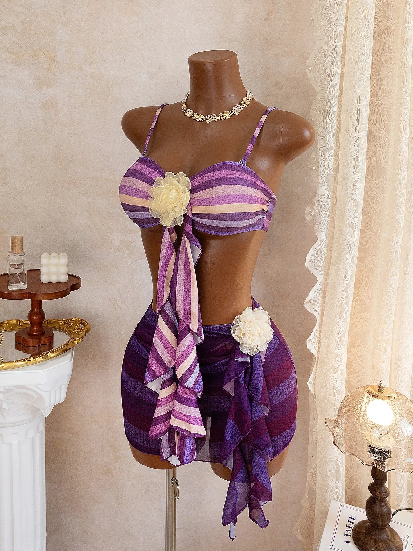 Sexy 3D Floral Bikini Set