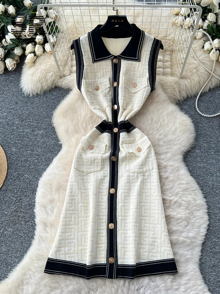 Ladies Knitting Workwear Dress