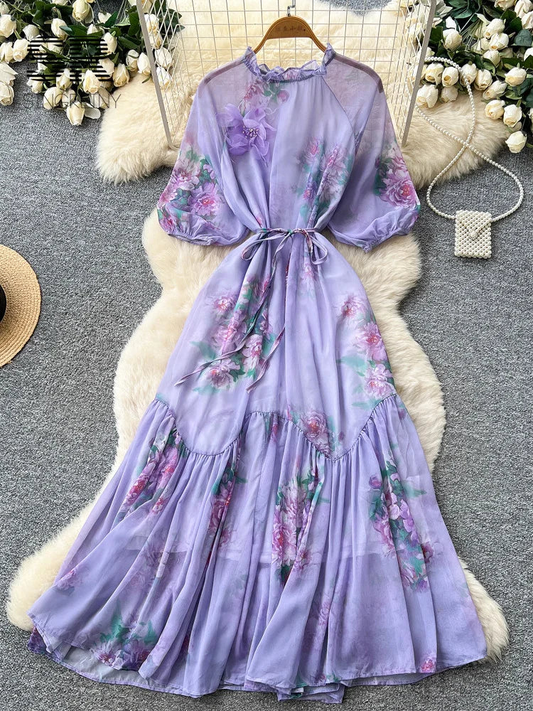 Floral Chiffon Maxi Dress