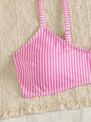 Sexy Pink Striped Micro Bikini