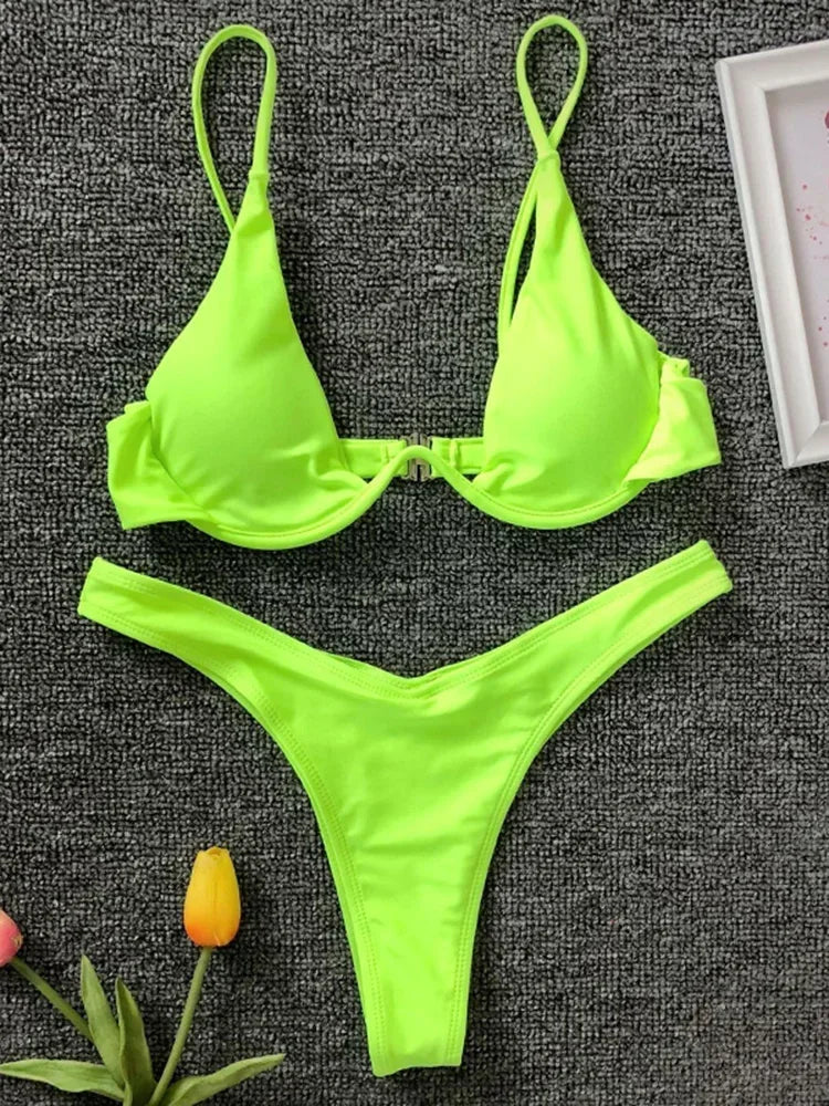 High Cut V-bar Underwired Bikini