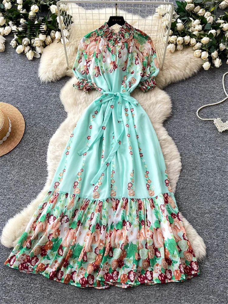 Chiffon Floral Vacation Dress