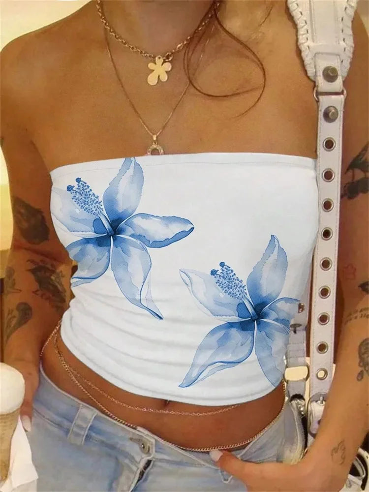 Women's Floral Printed Tube Top