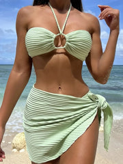 Sexy Mesh Cover Up 3 Piece Bikini Set