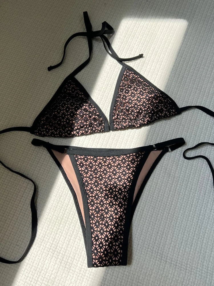 Women's Hollow Perspective Sexy Bikini Set